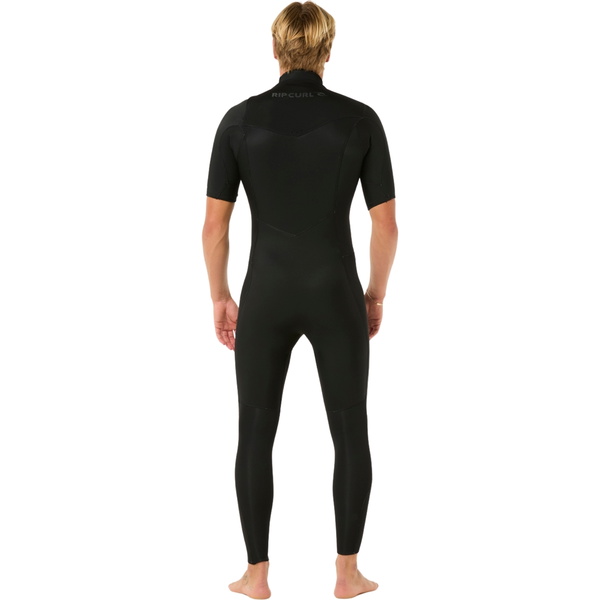 2026 Rip Curl Männer Dawn Patrol 2/2mm Kurzämelig Brustreißverschluss Neoprenanzug 16VMFS - Black